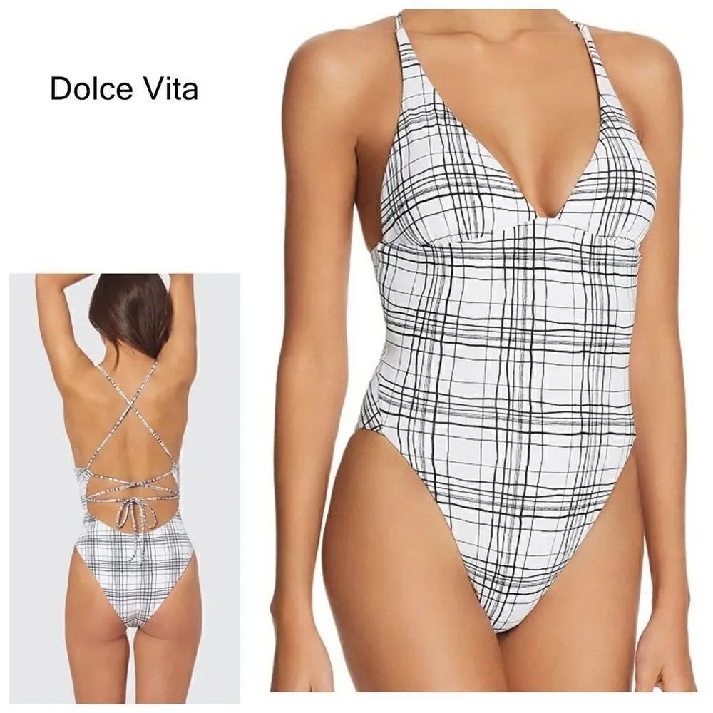 New. New. Dolce Vita plaid swimsuit. Small.